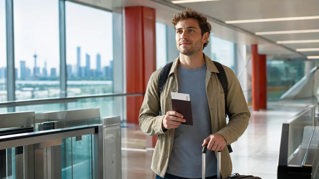 Traveler entering China under the 240-hour visa-free transit policy