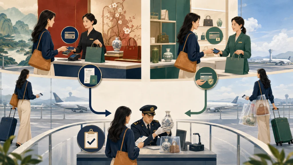 Comparison of standard departure tax refund and refund upon purchase in China